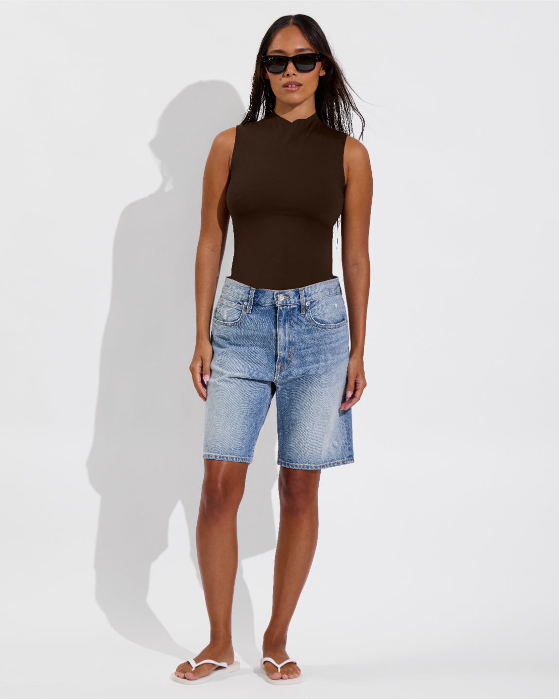 Rays Sleeveless Top *Long - Cold Brew